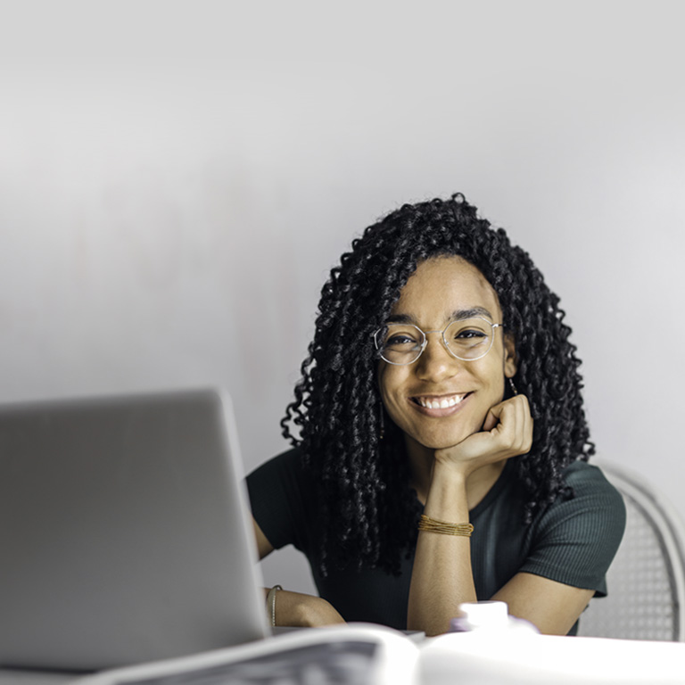 Girl using computer