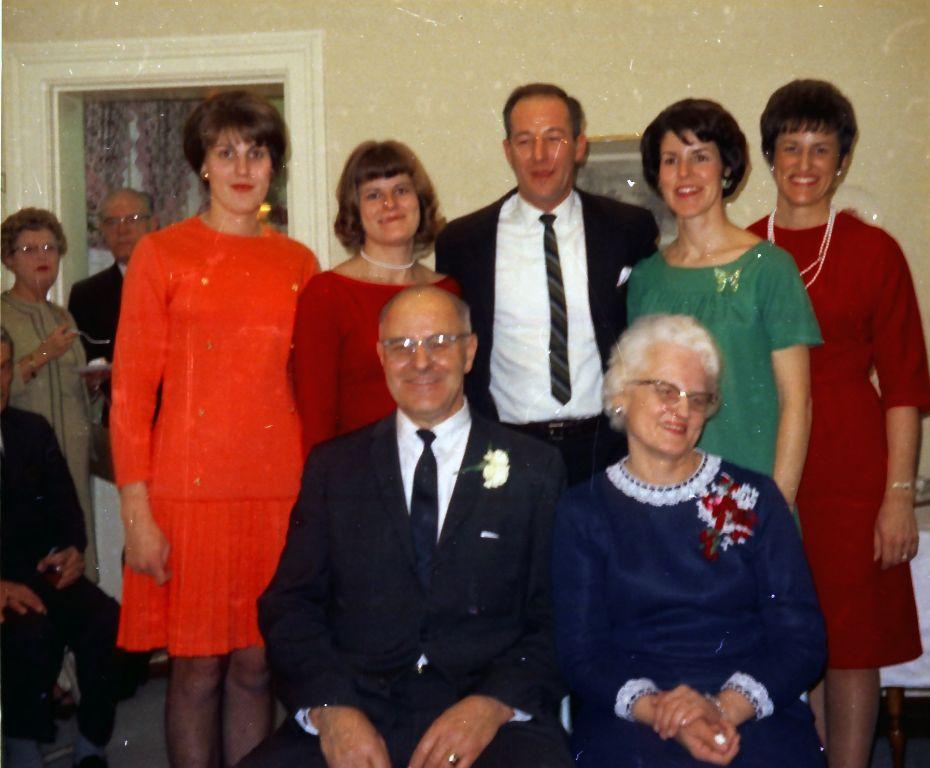 Uncle Art and Aunt Lea's Anniversary party, 2nd Row:Karen, Betty, Dick,Arlene, Elaine