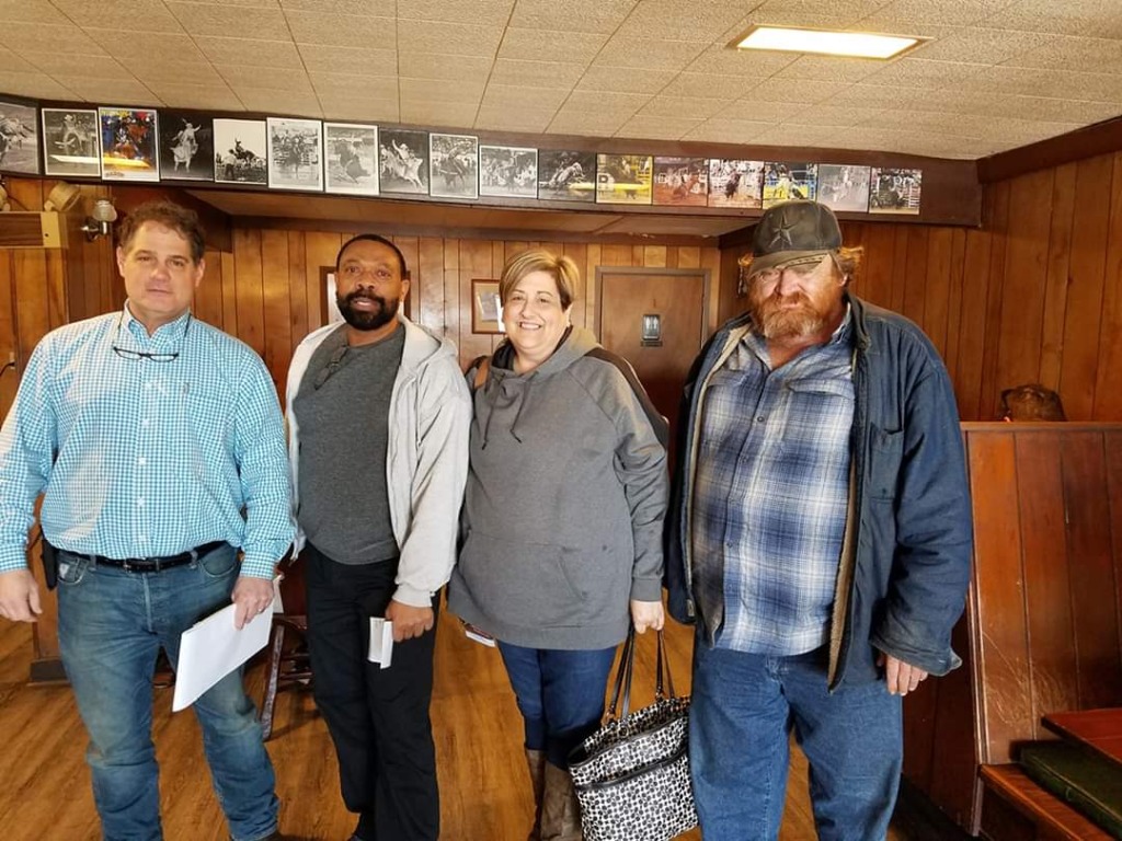 Rick Hatcher, Tim Monroe, Karen Piper, and Danny McBride at Reunion Planning Meeting at P3 on February 1, 2020.