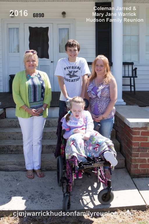 2016 – Descendants First Time Attending:
Front – Sarah Beth Sessoms.
Back Row – Lisa Hudon Tart, Dylan Sessoms, Tammy Sessoms Quinn.
