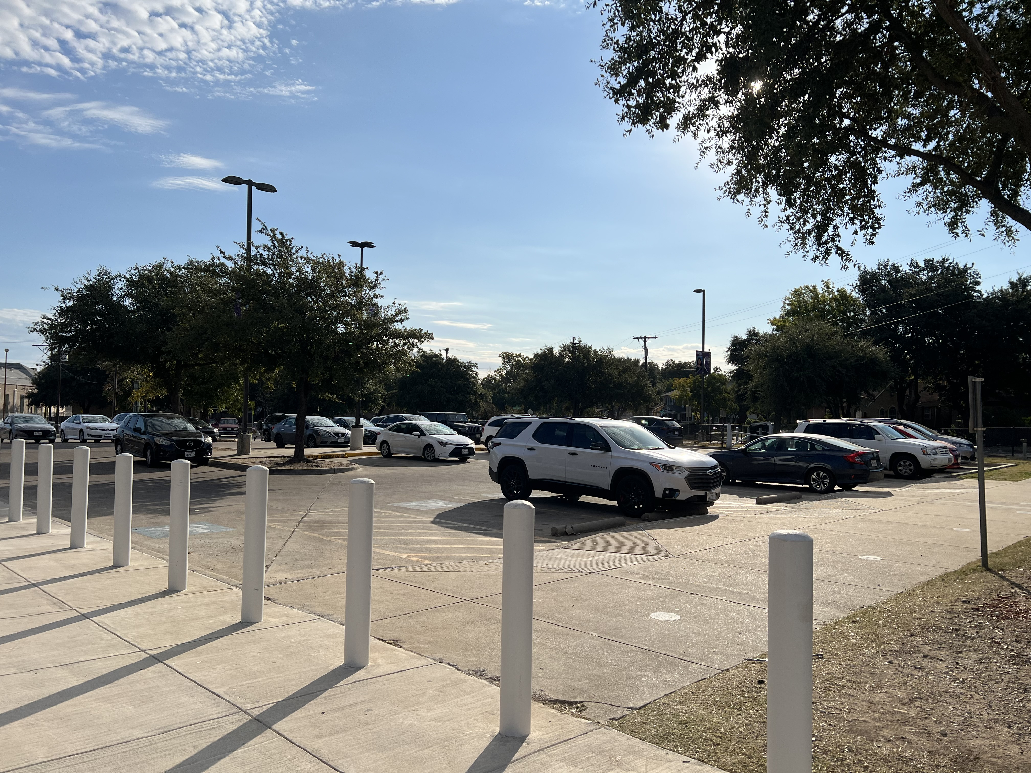 What was the Pecan Grove on ‘74 is now the Faculty Parking Lot.