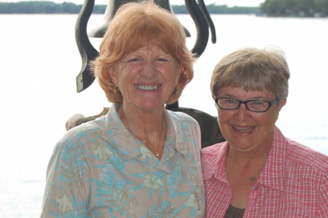 Patricia and Judy at Judys cabin up nort