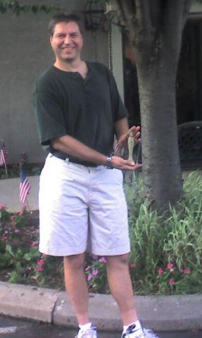 Joe Steindl and his 2nd grade spelling bee trophy