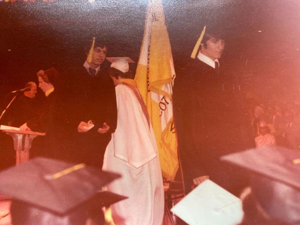 Joe Steindl and Dave Nerz at Bishop McDevitt HS graduation