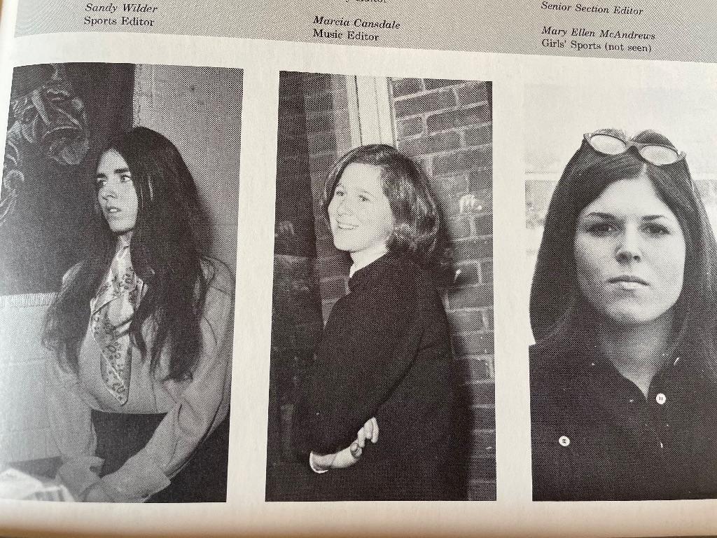 1969-1970 Yearbook Committee, Pam Jones, Anne Schechter and Evan Amster