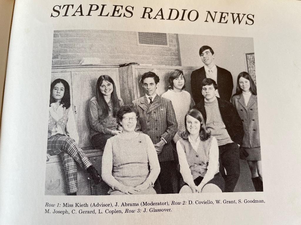 1969-1970 Staples Radio News, Denise Coviello, Wendy Grant, Sam Goodman, Mike Joseph, Laurie Coplen