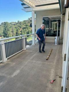 Busy hanging the 1973 banner - The tape measure came out MANY times to ensure perfection!