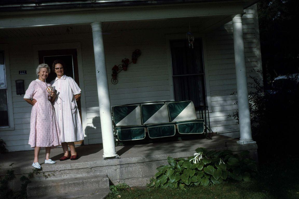 Mother and Aunt Myrtle in Alma, Michigan