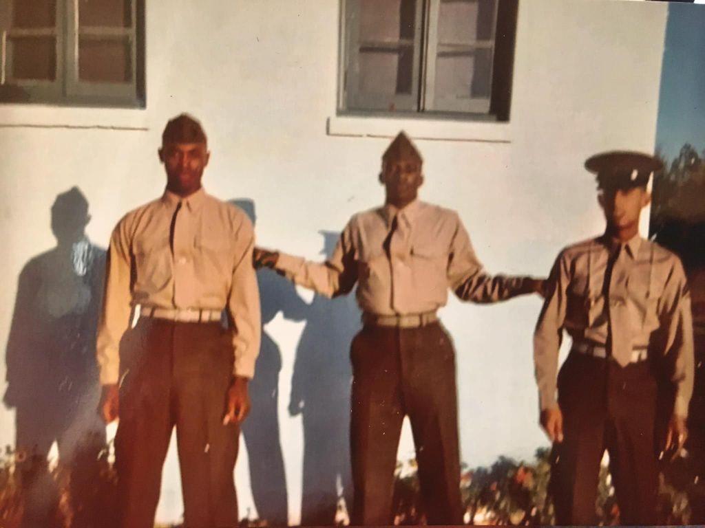 Sgt. James  Smiley with platoon buddies before heading out to Vietnam.