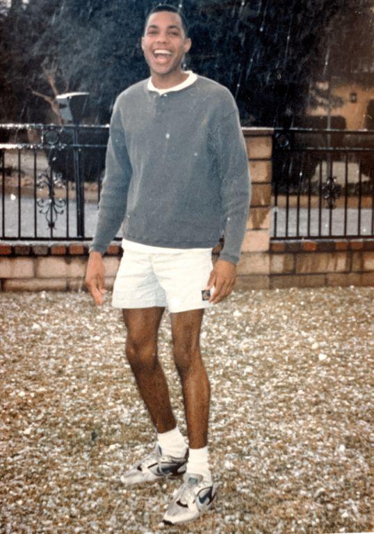 Mark enjoying a rare snow day in Southern California