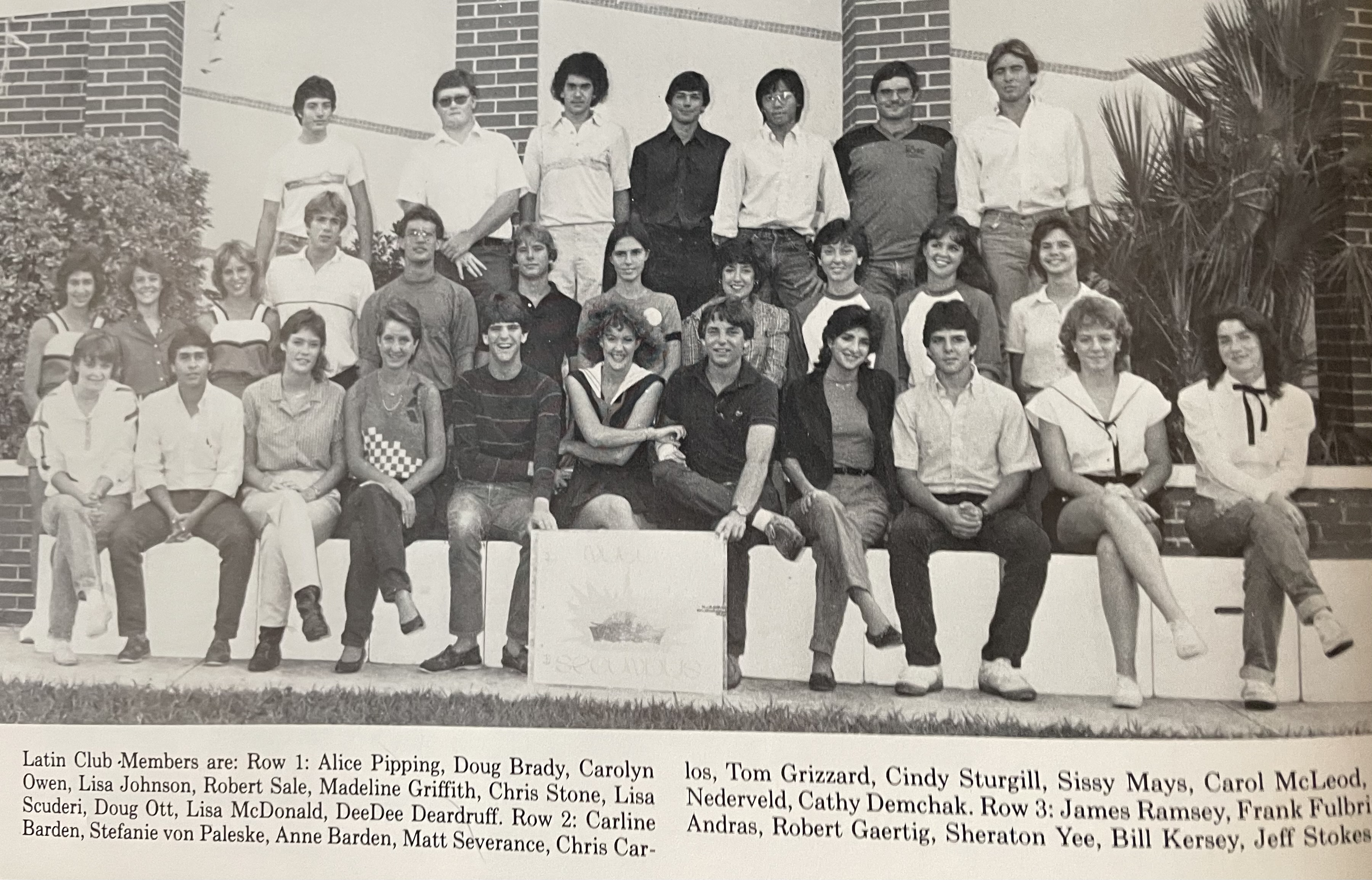 ‘84 Latin Club (Doug Ott, bottom row, 3rd from right)