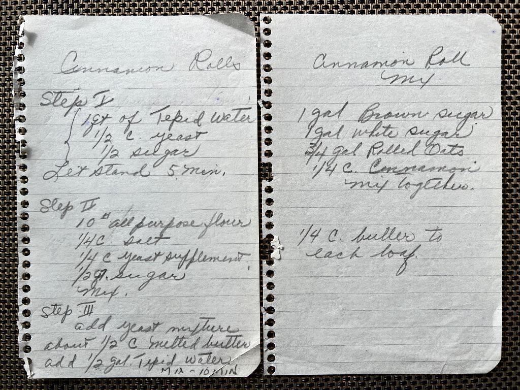 The Acalanes Cinnamon Roll Recipe! I found it tucked into my ‘73 Aklan Yearbook. 