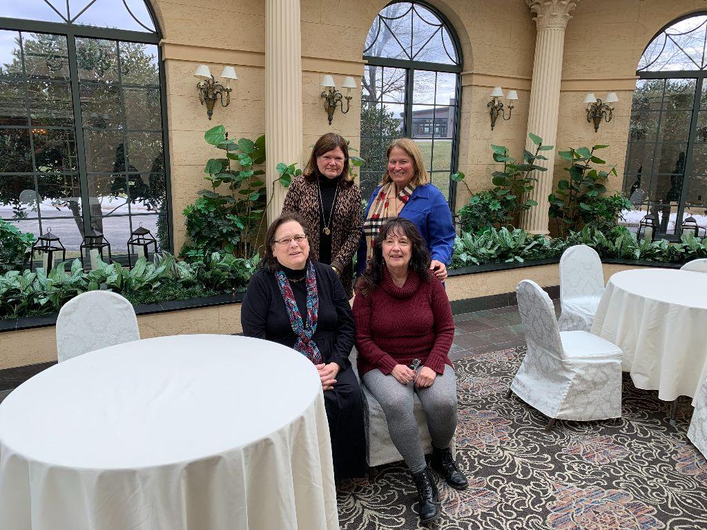 Cathy Ebling, Trish Egan, Candy McCoy & Rita Borzillo visiting the Desmond - the site of our reunion