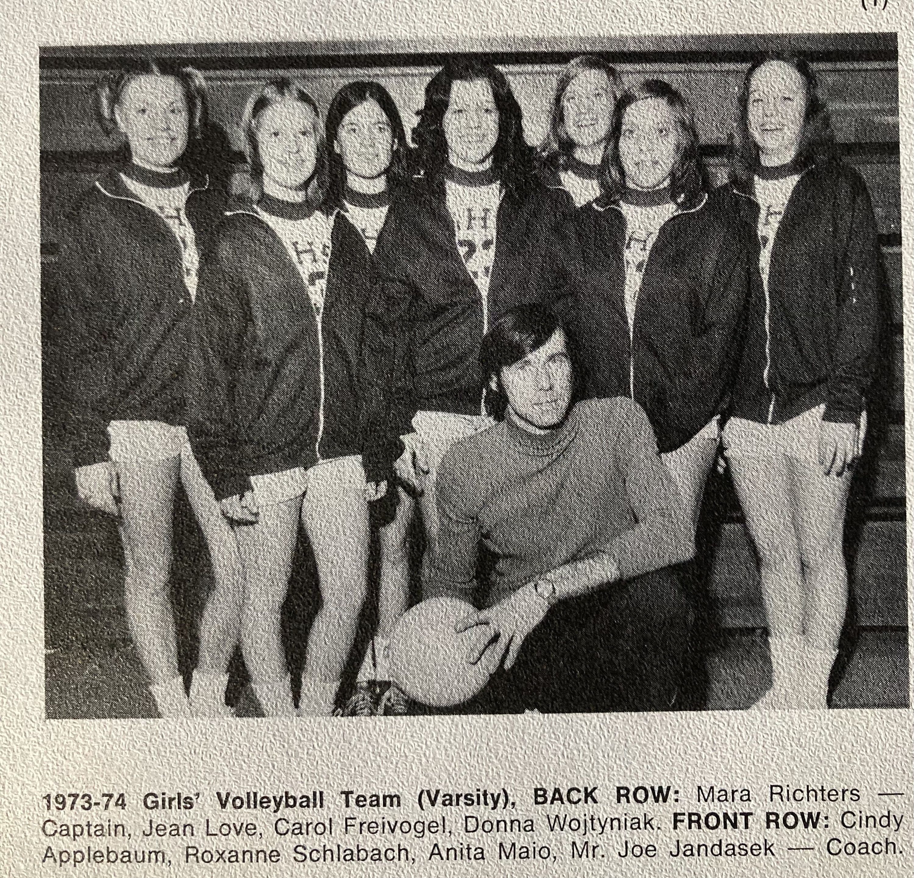 1974 Girls Varsity Volleyball Team