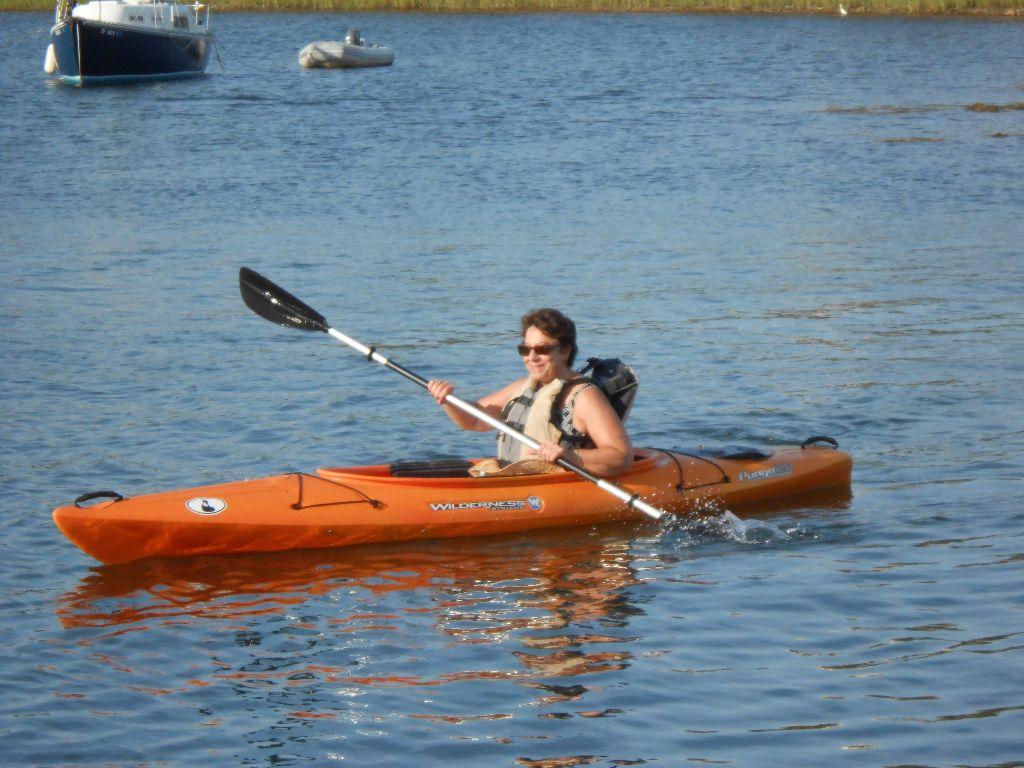 Nina Giliberto Fugetta kayaking on Block Island, Rhode Island