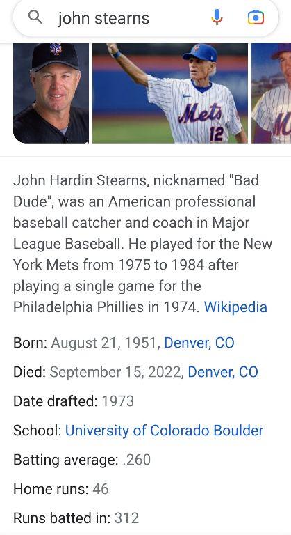 FYI..just learned of upper classman John Stears passing in Sept, 2022.  Google or see Denver Post article for more details.  RIP John! ????????????⚾️⚾️