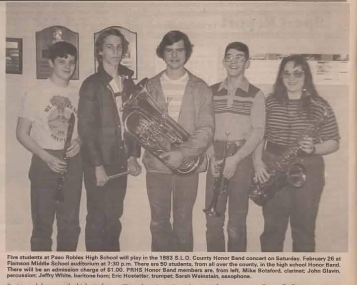 SLO County Honor Band, Spring 1984