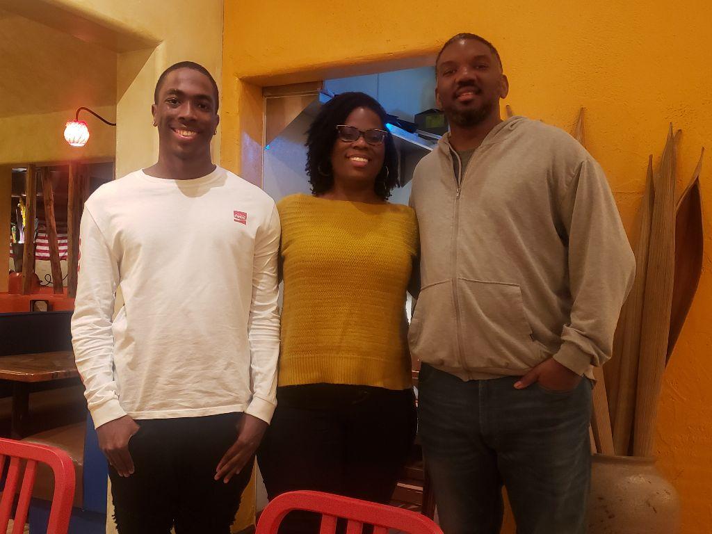 Farewell dinner for Ivy off to Morehouse College.  Ivy, Tiffany, Ernest