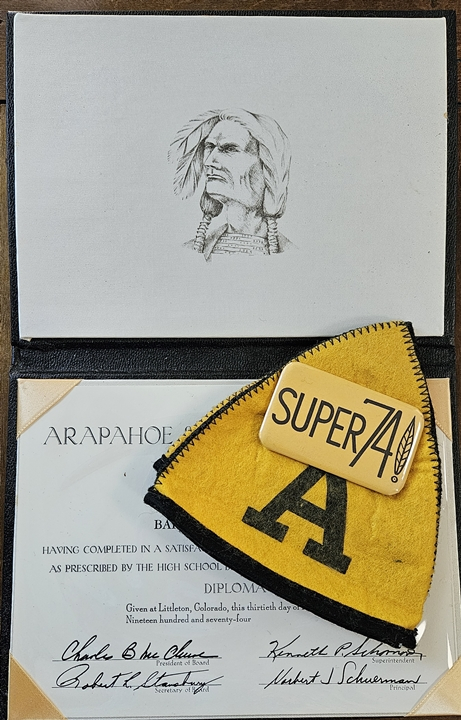 AHS beanie and Class of 1974 diploma