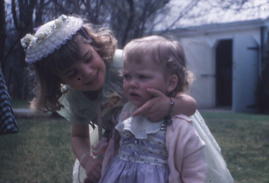 Christine Landrey and Mary Shaw, Easter 1956