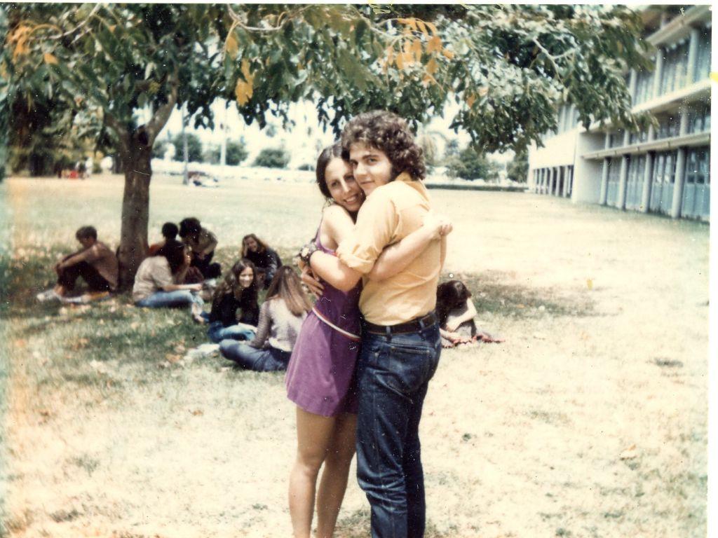 Roxanne Lew (may she rest in peace) and Hank on the front lawn of MBHS, circa 1971.