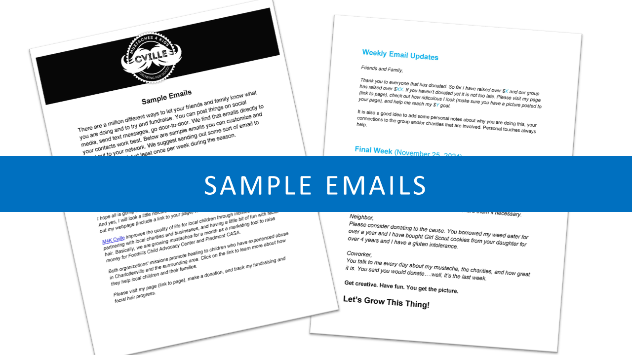 Sample weekly emails to help you communicate to your contacts