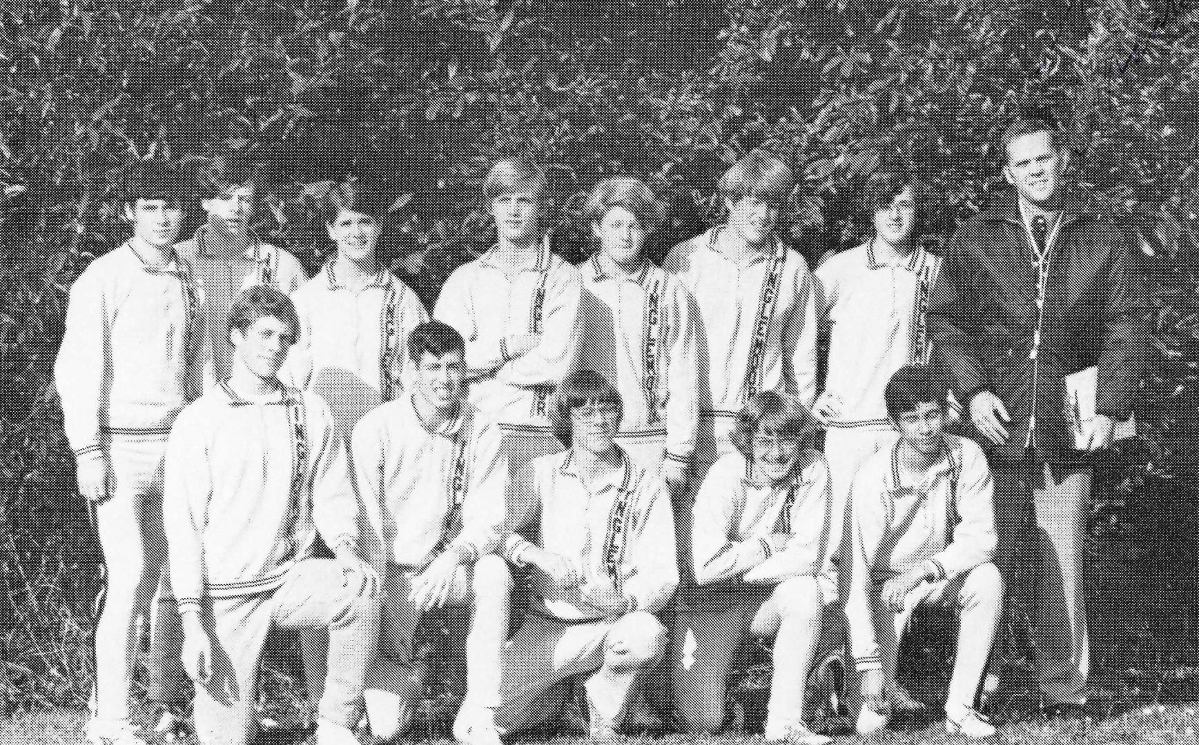 Chuck (bottom left), Mark Davies (next to him), Regan Corwin (back row far left) Darrel Cook (next to him), Dave Griffith (Top row 4th from left)