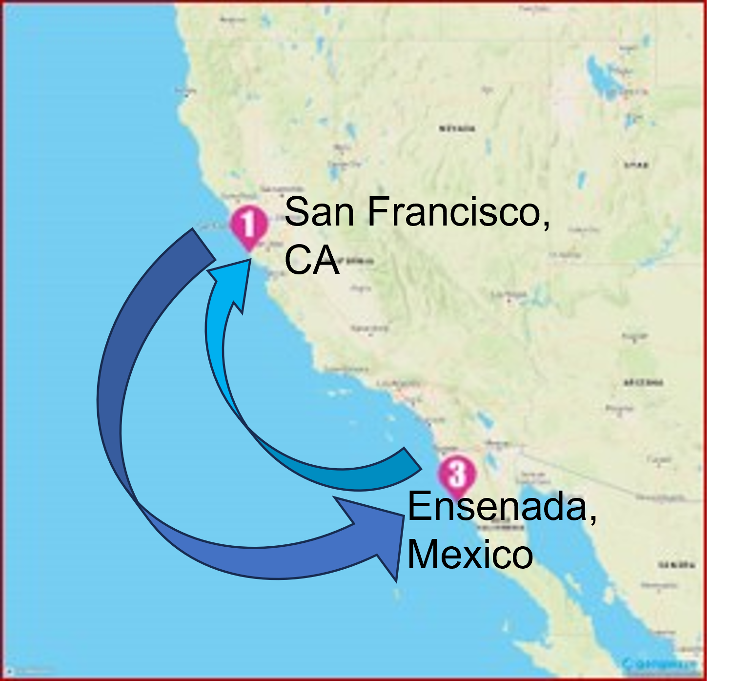 San Francisco to Ensenada and Return