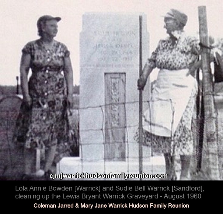 Sally (Sallie) Jane Hudson [Warrick] Headston in L.B Warrick Cemetery