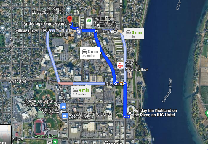 Location of Holiday Inn and Anthology event venue